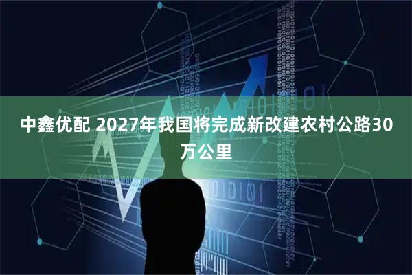 中鑫优配 2027年我国将完成新改建农村公路30万公里